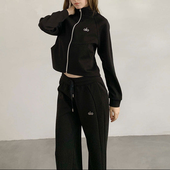 Conjunto de Loungewear con Cremallera y Top Corto