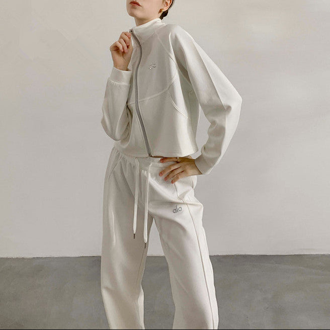 Conjunto de Loungewear con Cremallera y Top Corto