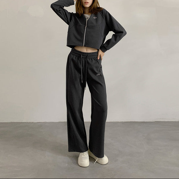 Conjunto de Loungewear con Cremallera y Top Corto