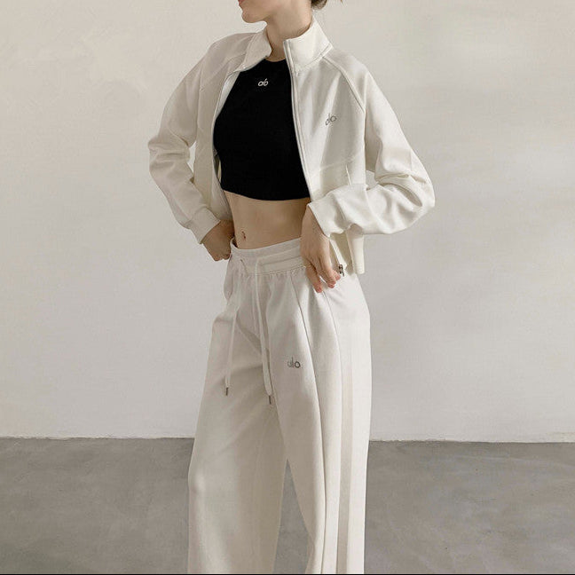 Conjunto de Loungewear con Cremallera y Top Corto