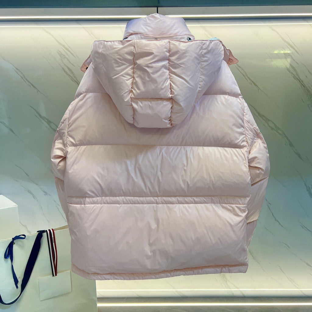 Pink puffer jacket