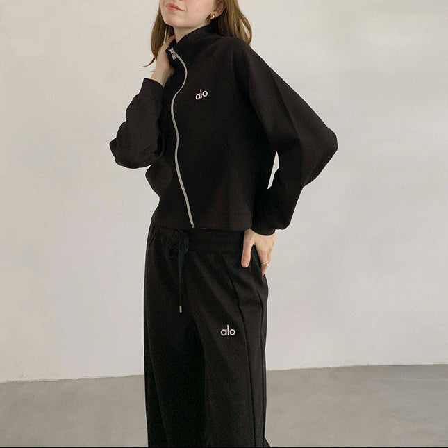 Conjunto de Loungewear con Cremallera y Top Corto