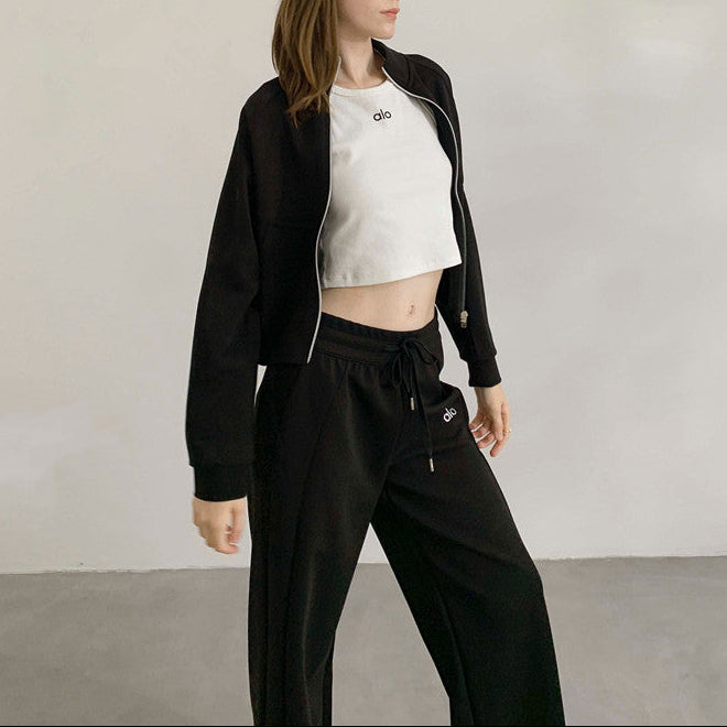 Conjunto de Loungewear con Cremallera y Top Corto