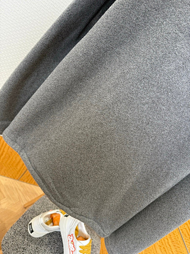Graue Fleece-Reißverschlussjacke