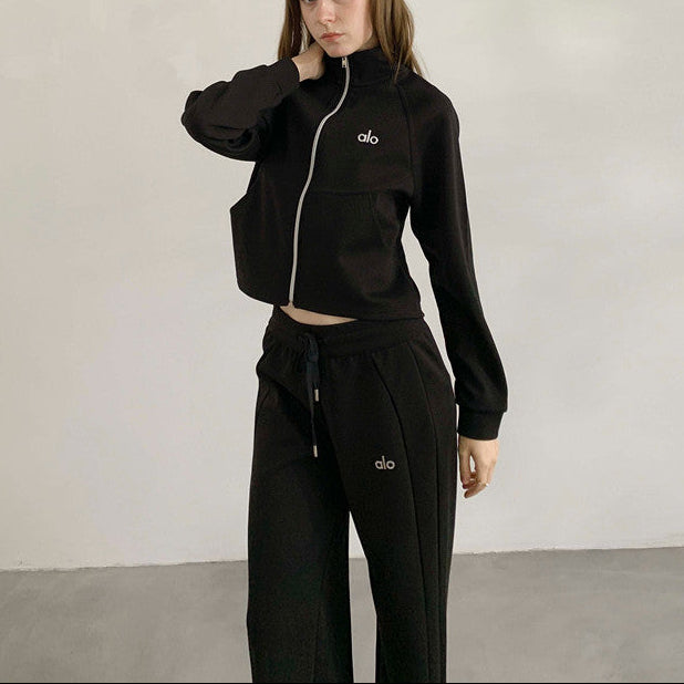Conjunto de Loungewear con Cremallera y Top Corto