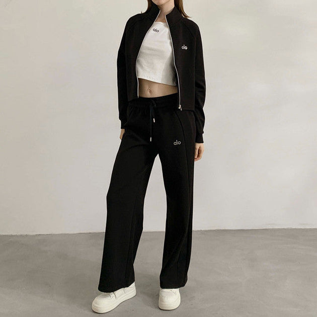 Conjunto de Loungewear con Cremallera y Top Corto