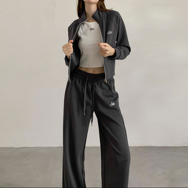 Conjunto de Loungewear con Cremallera y Top Corto