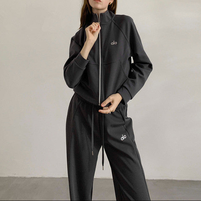 Conjunto de Loungewear con Cremallera y Top Corto