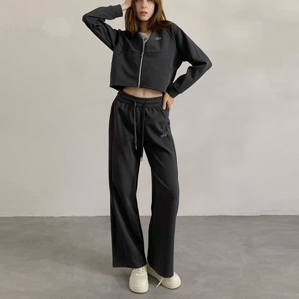 Conjunto de Loungewear con Cremallera y Top Corto