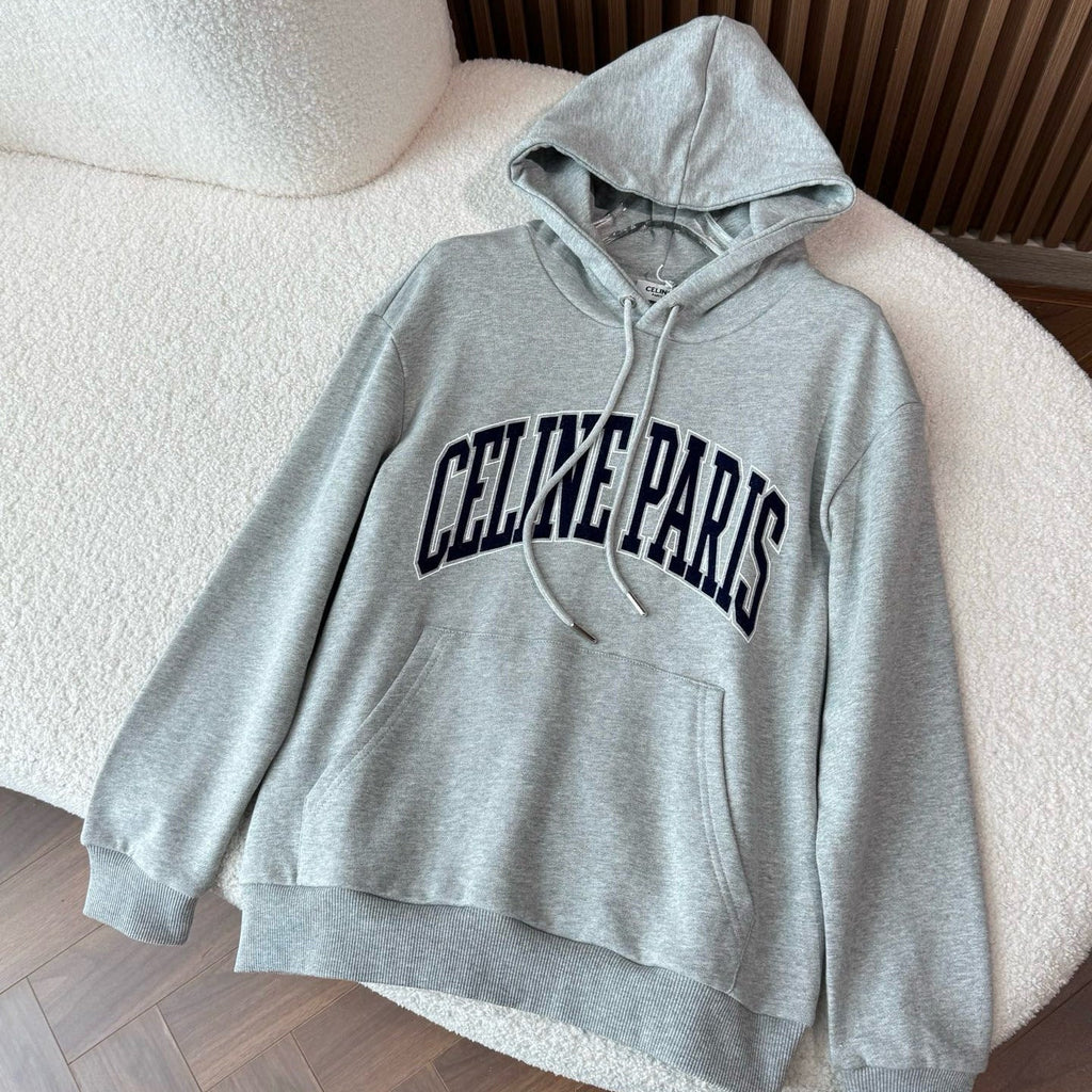 Sudadera con capucha y logo gris