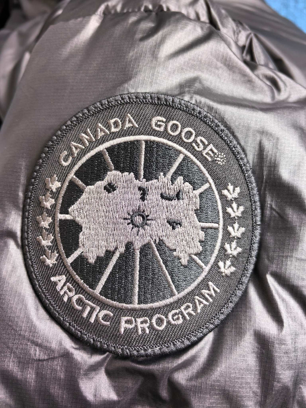 Glänzende Daunenjacke
