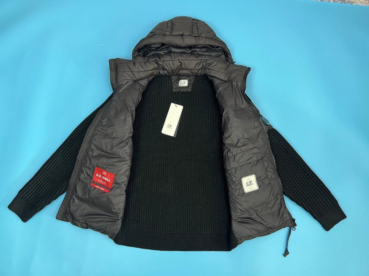 Hybrid down quilted jacket