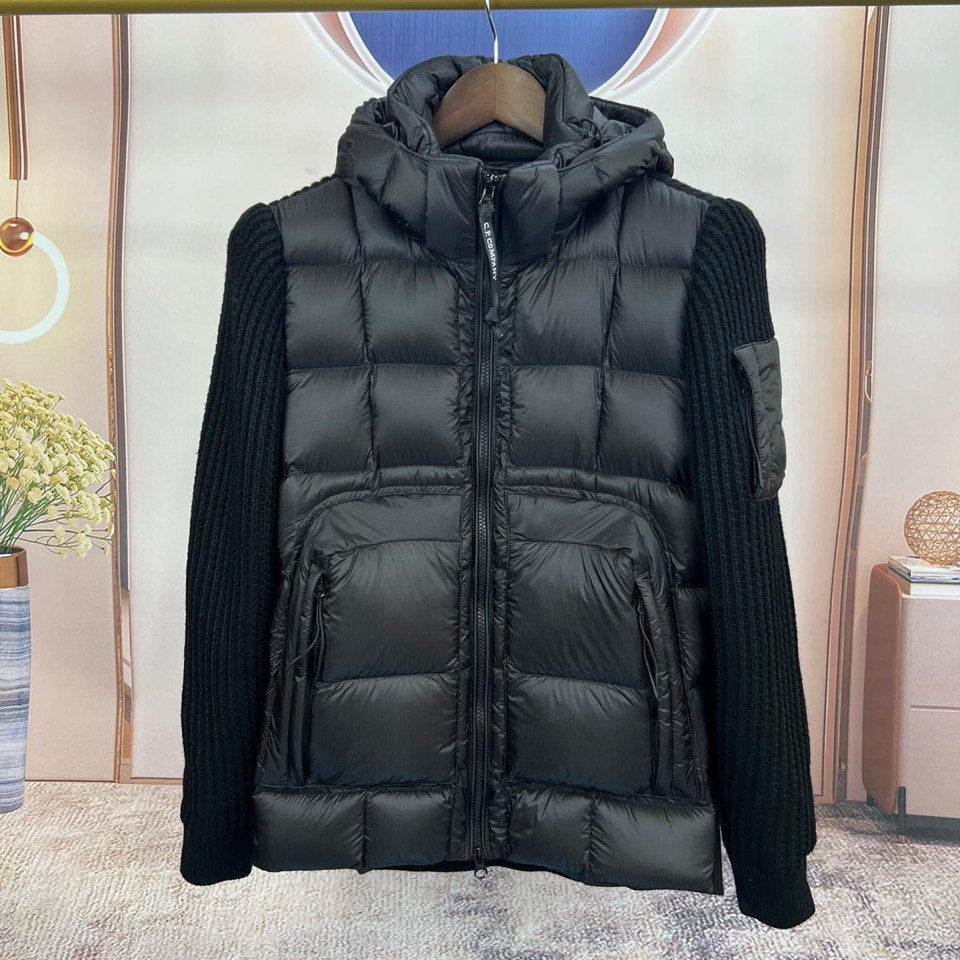 Hybrid down quilted jacket