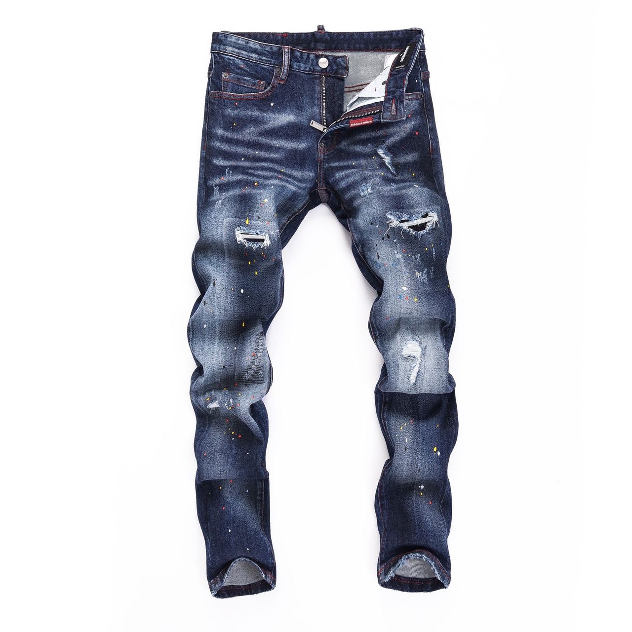 Schmal geschnittene Jeans im Used-Look