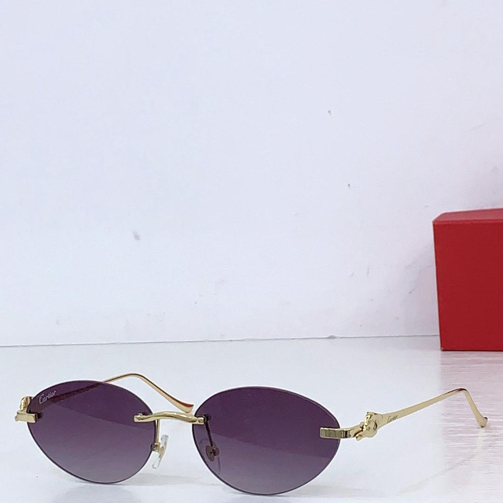 Luxuriöse ovale randlose Sonnenbrille