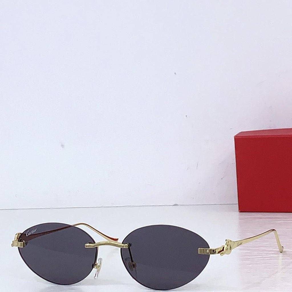 Luxuriöse ovale randlose Sonnenbrille