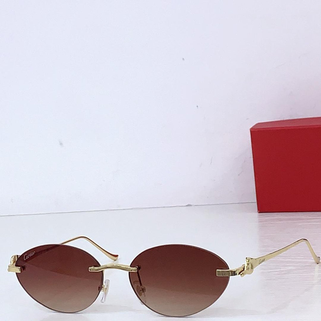 Luxuriöse ovale randlose Sonnenbrille
