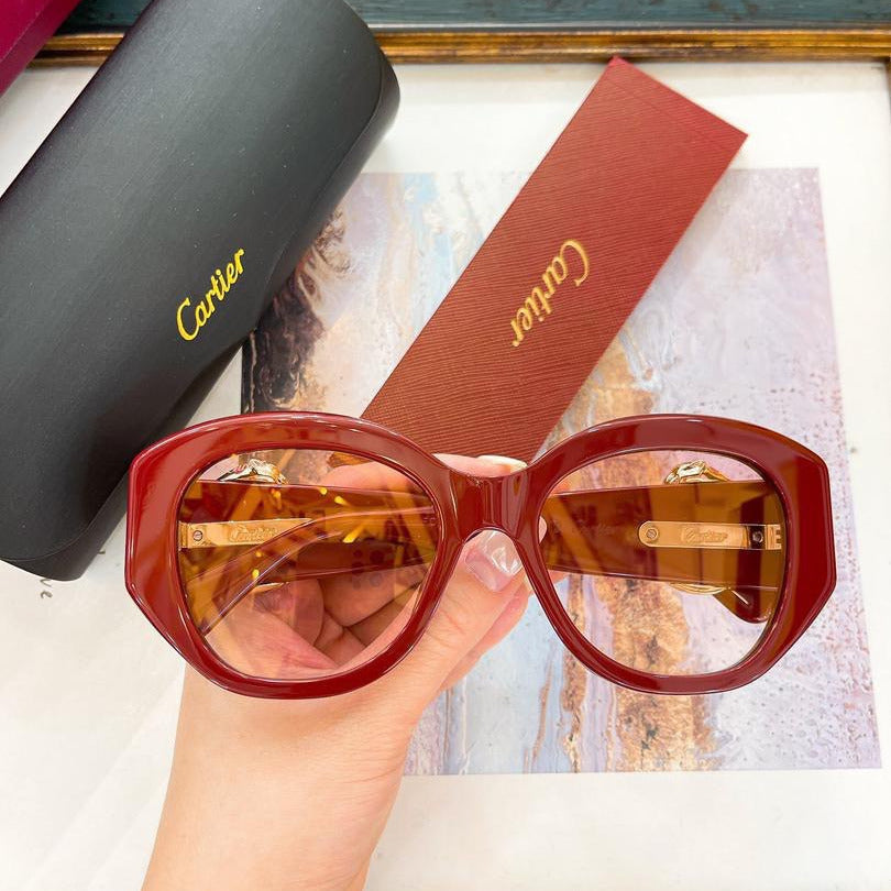 Gafas de sol extragrandes de acetato rojo