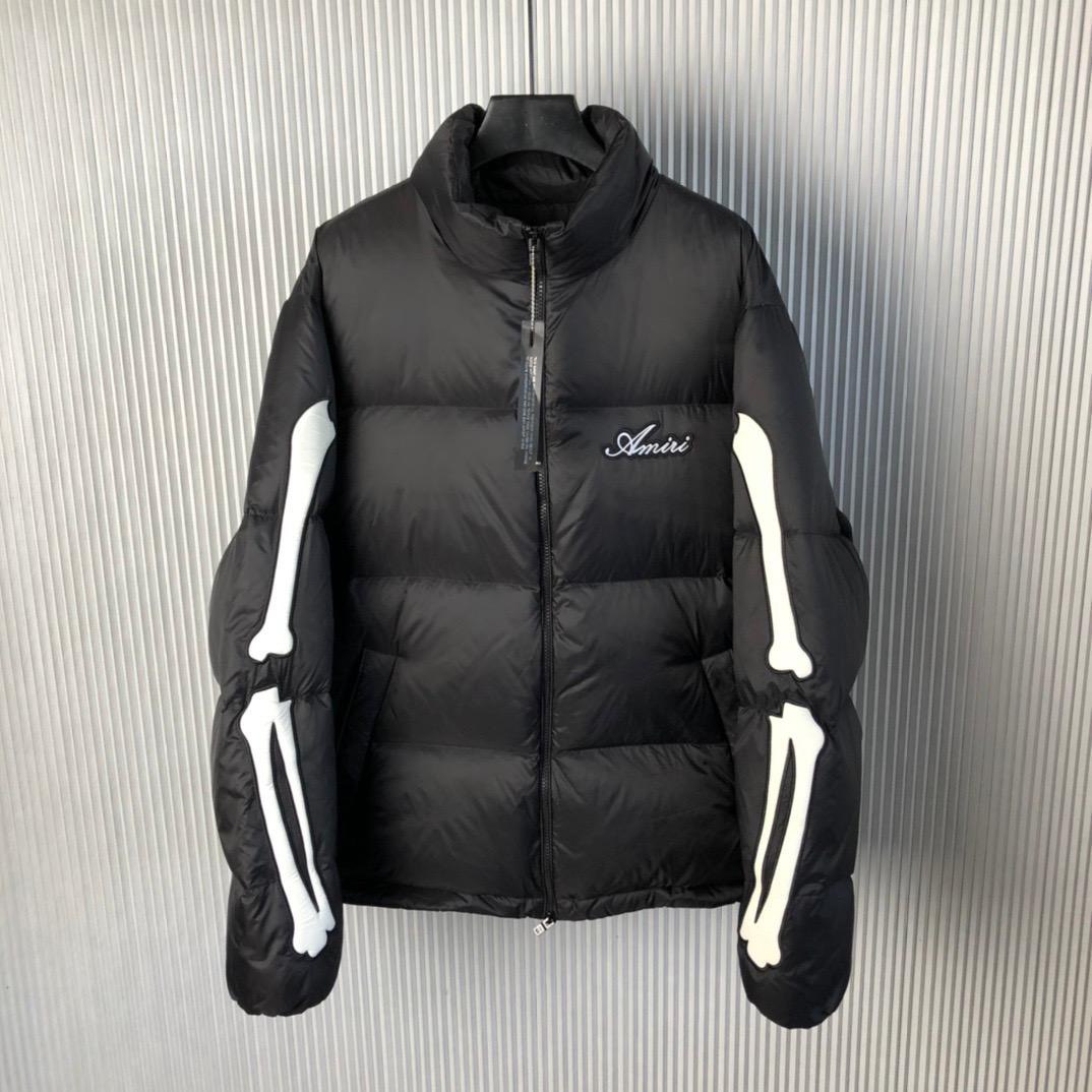Unisex quilted jacket with skeleton design
