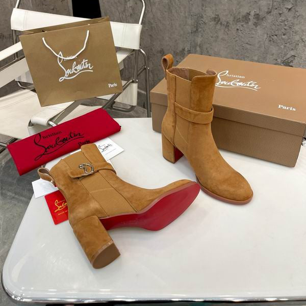 Botines de ante color camel para mujer