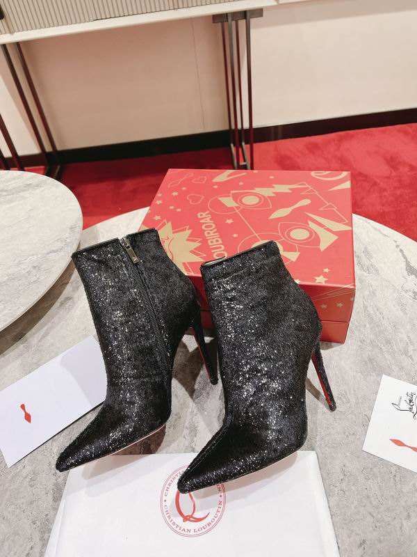 Glitter ankle boots