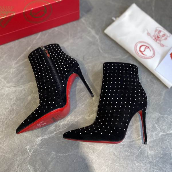 Botines de gamuza con cristales
