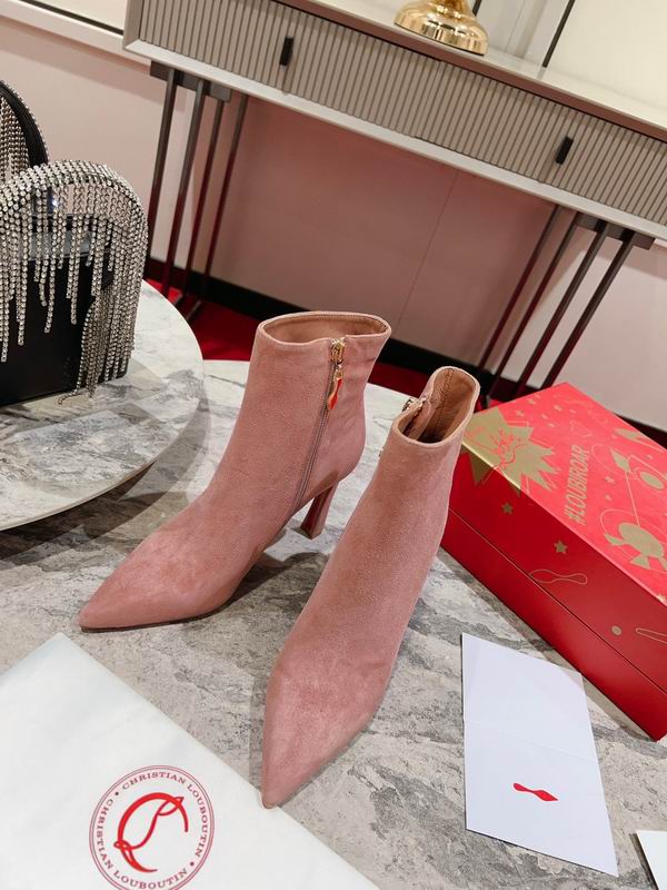 Rosa Wildleder-Stiefeletten für Damen