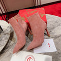 Rosa Wildleder-Stiefeletten für Damen