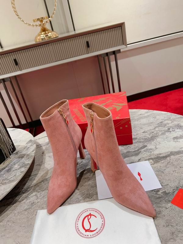 Rosa Wildleder-Stiefeletten für Damen
