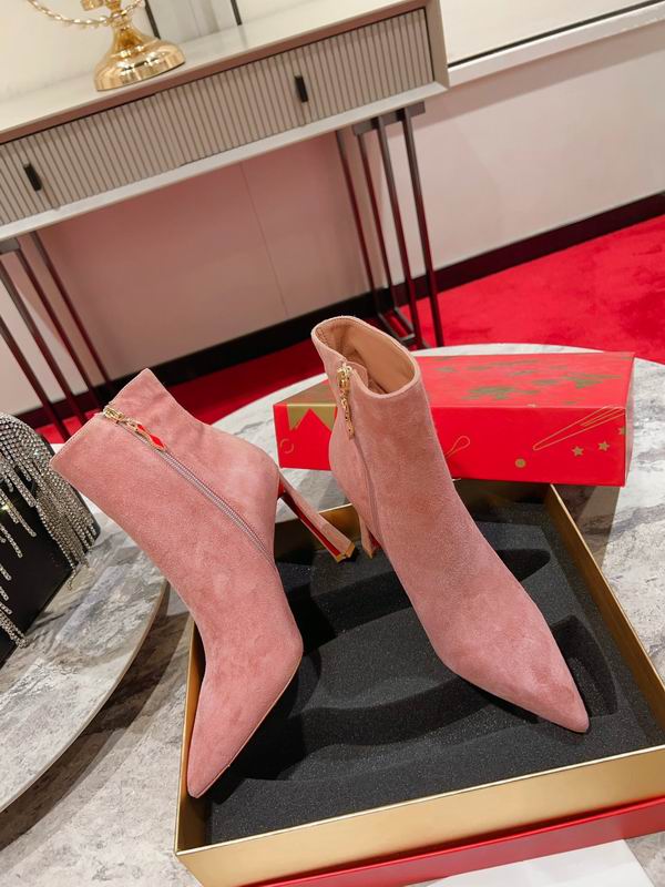 Rosa Wildleder-Stiefeletten für Damen
