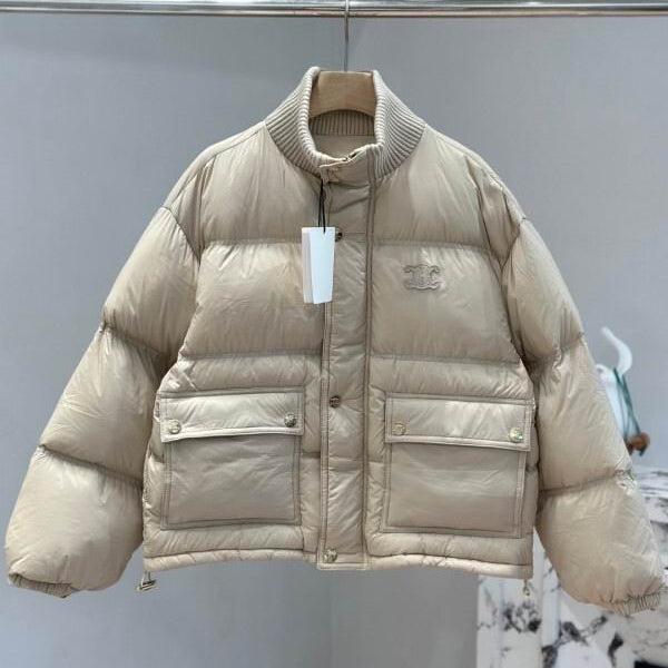 Chaqueta acolchada beige