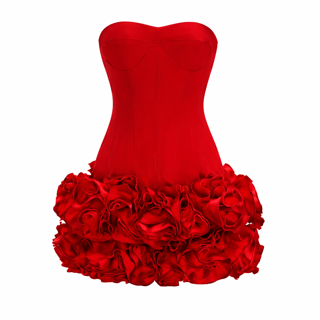 Rose Petal Corset Mini Dress - Avenor