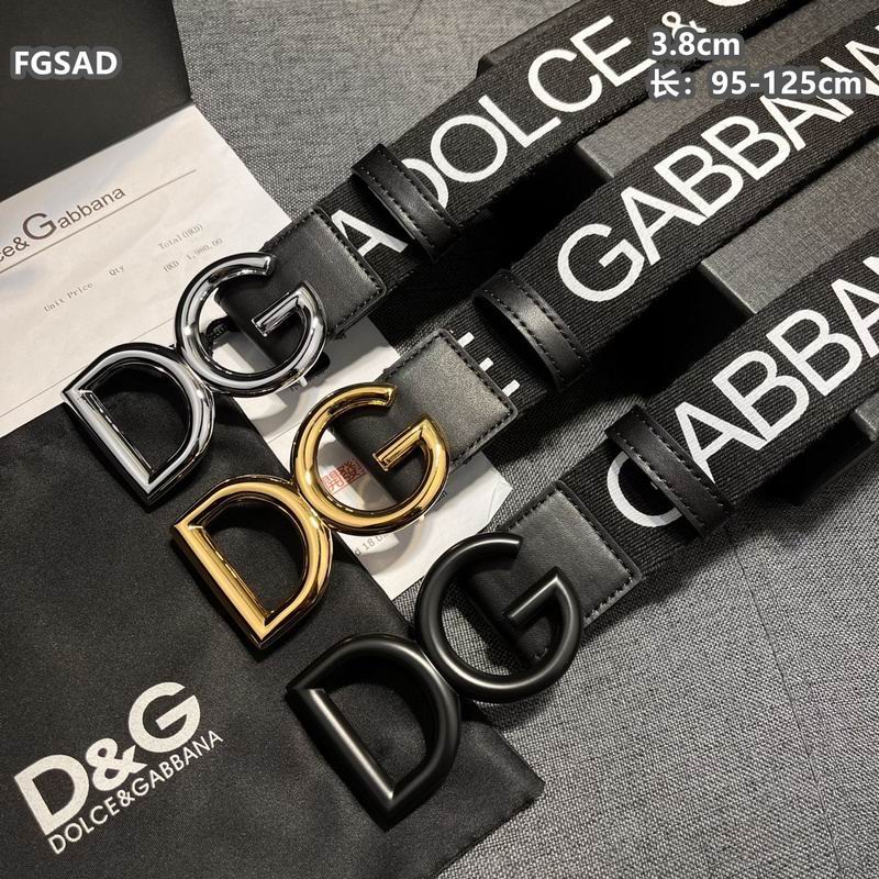 Wide Logo Fabric Belt with Metal Letter Buckle