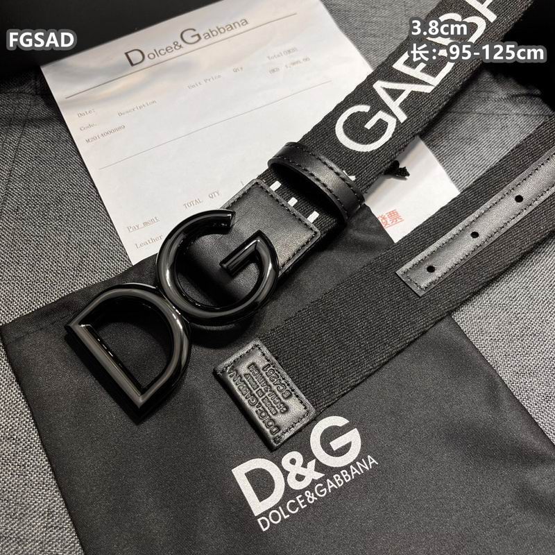 Wide Logo Fabric Belt with Metal Letter Buckle