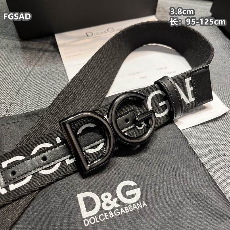 Wide Logo Fabric Belt with Metal Letter Buckle