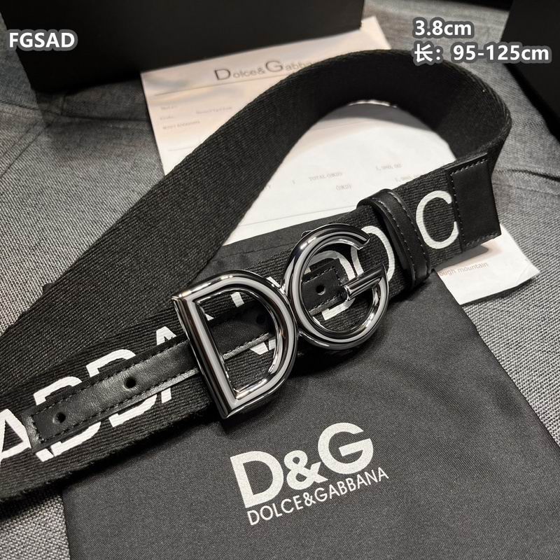 Wide Logo Fabric Belt with Metal Letter Buckle