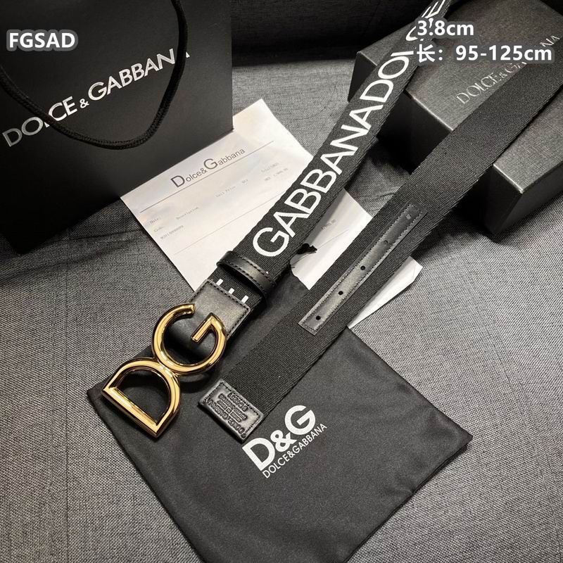 Wide Logo Fabric Belt with Metal Letter Buckle