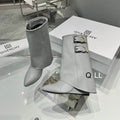 Sculpted Buckle Mid-Calf Boots