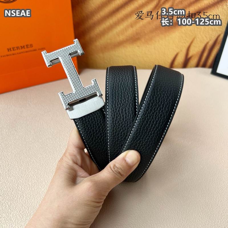 Automatic Buckle Leather Belt with Textured Metal Buckle