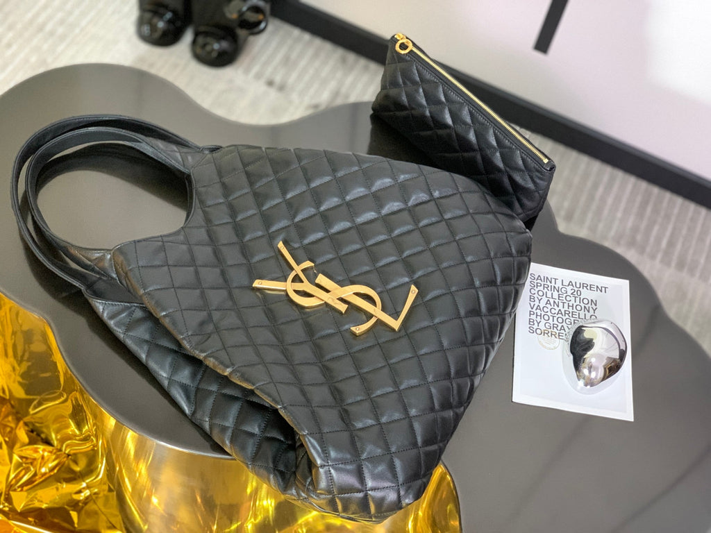 Bolso tote de piel negra