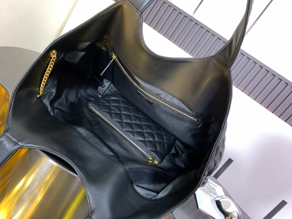 Bolso tote de piel negra