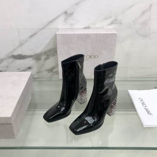 Patent leather ankle boots