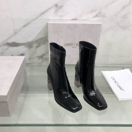 Patent leather ankle boots