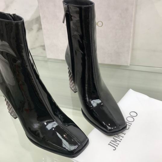 Patent leather ankle boots