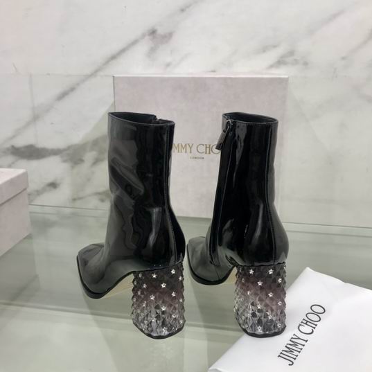 Patent leather ankle boots