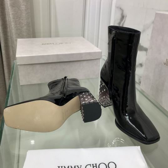 Patent leather ankle boots