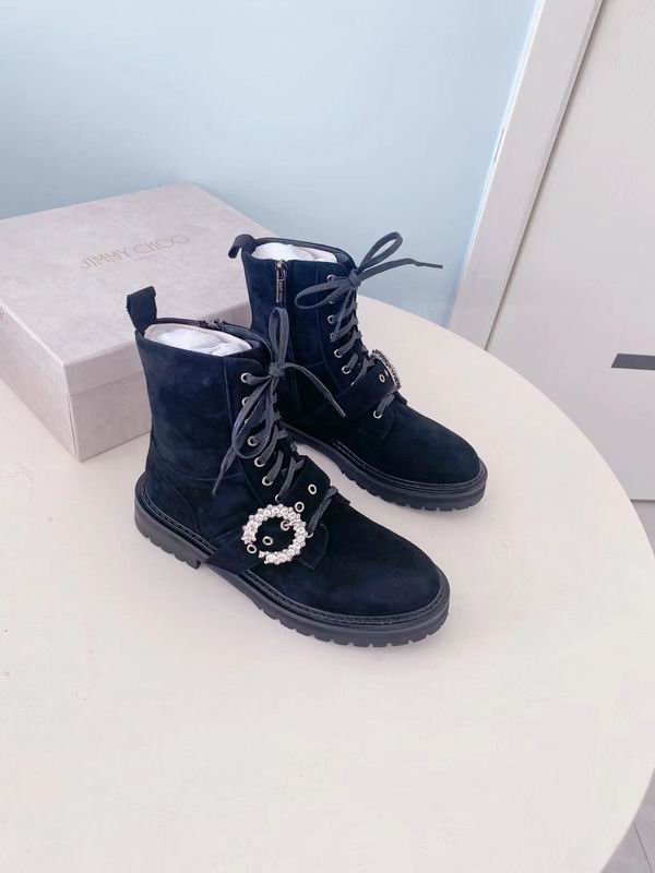 Botas militares de gamuza negra para mujer