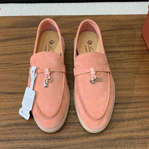 Mocasines de gamuza coral