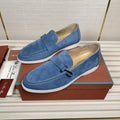 Mocasines clásicos de ante azul