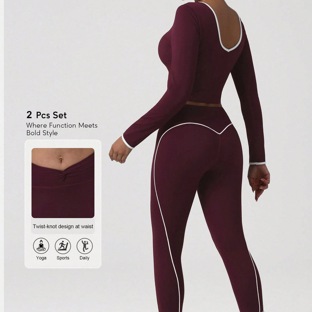 Conjunto deportivo con ribetes en contraste